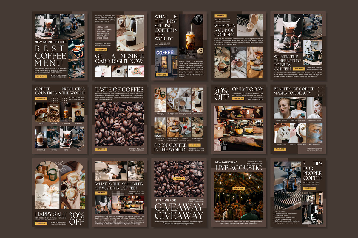 Social Media Post for Coffee Shop, a Social Media Template by cmatworks (Photo 2 of 4)
