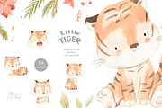 BABY TIGER. Watercolor, an Animal Illustration by OlliArtDesign (Thumbnail 1 of 5)