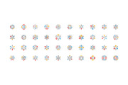 70 Snow Flakes Colored Line Icons, an Outline Icon by Creative Stall (Thumbnail 2 of 2)