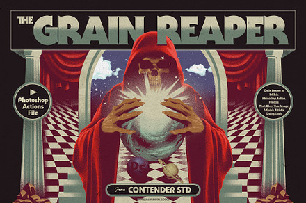 The Grain Reaper Photoshop Actions, an Action Add-On by Contender Studio