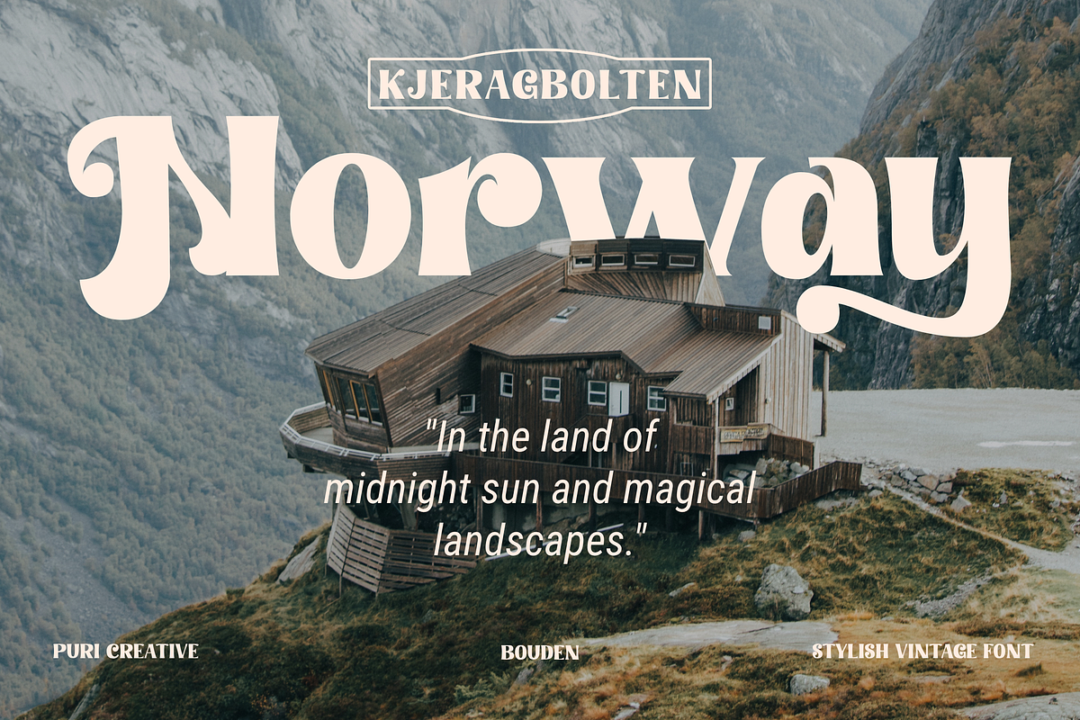 Bouden - Stylish Vintage Font, a Handwritten Font by PuriCreative (Photo 3 of 10)