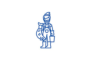 Fisherman With Fish Line Icon