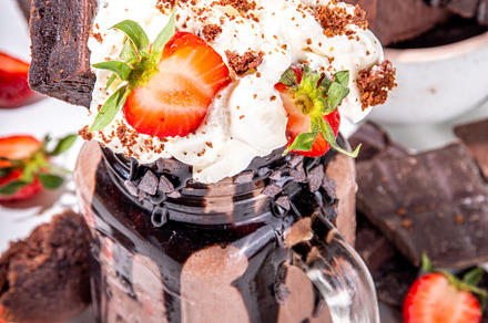 Double chocolate brownie milkshake, a Food & Drink Photo by Rimma