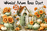 Watercolor Autumn Fence Clipart, a Seasonal Illustration by SVGArt (Thumbnail 1 of 5)