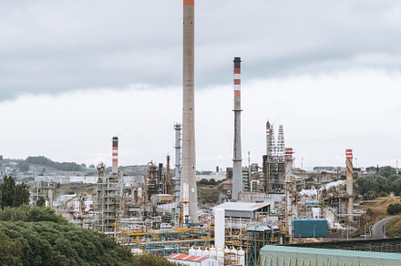 Industrial refinery with chimneys, an Industrial Photo by SkyNext