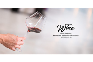 Rose Wine Glass - Banner Vector 005