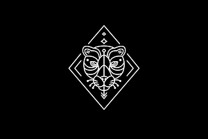 cool leopard head hipster art logo, a Branding & Logo Template by devastd
