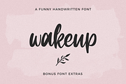 Wakeup, a Script Font by 24Design Studios (Thumbnail 1 of 6)