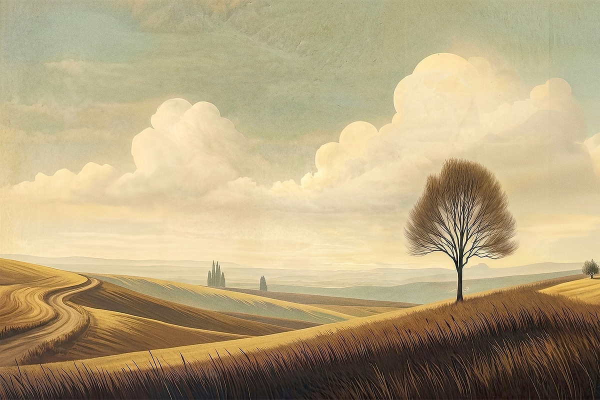 Vintage Landscape, a Seasonal Illustration by StockVerse Creative (Photo 3 of 4)