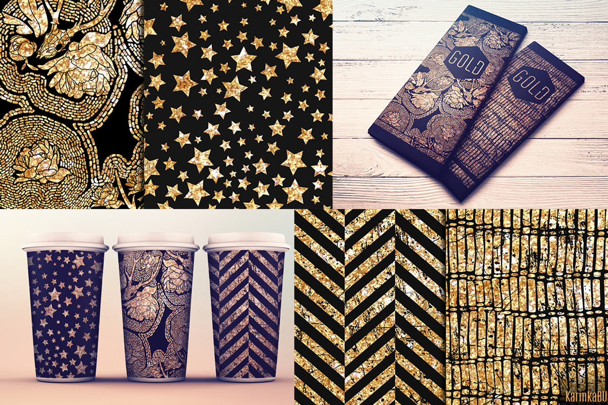 Big Gold Foil pattern bundle, a Pattern Graphic by KarinkaBU (Photo 4 of 6)