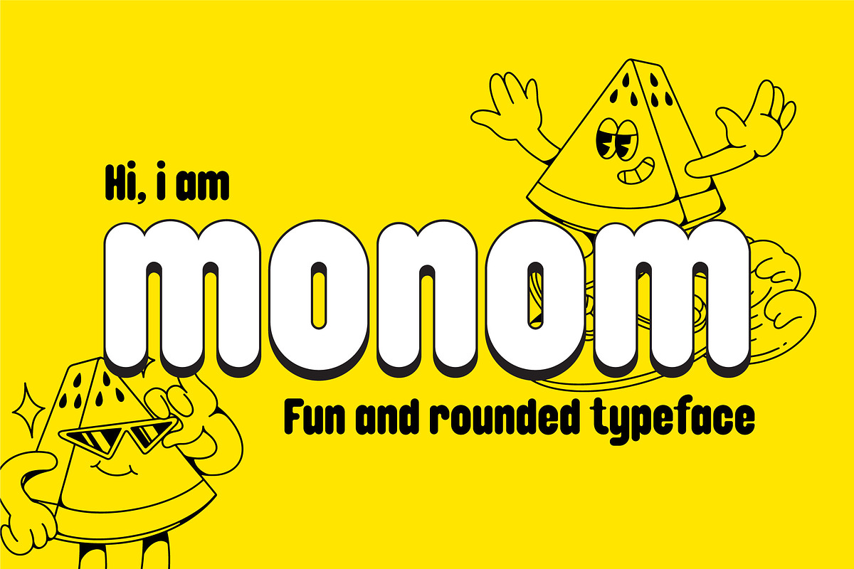 Monom - Retro Playfull Font, a Sans Serif Font by Dikas Studio (Photo 1 of 10)