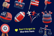 Independence Day of United State, a Furniture 3D Model by orenjidesign (Thumbnail 8 of 8)
