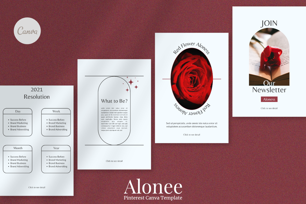 Alonee - Pinterest Canva Template, a Social Media Template by ZAF Studio (Photo 3 of 7)