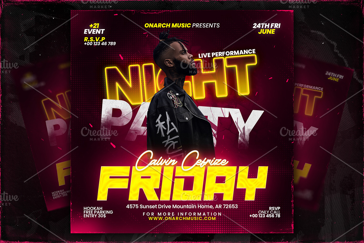 Night Club Party Template, a Poster Template by Onarch Graphic (Photo 1 of 3)