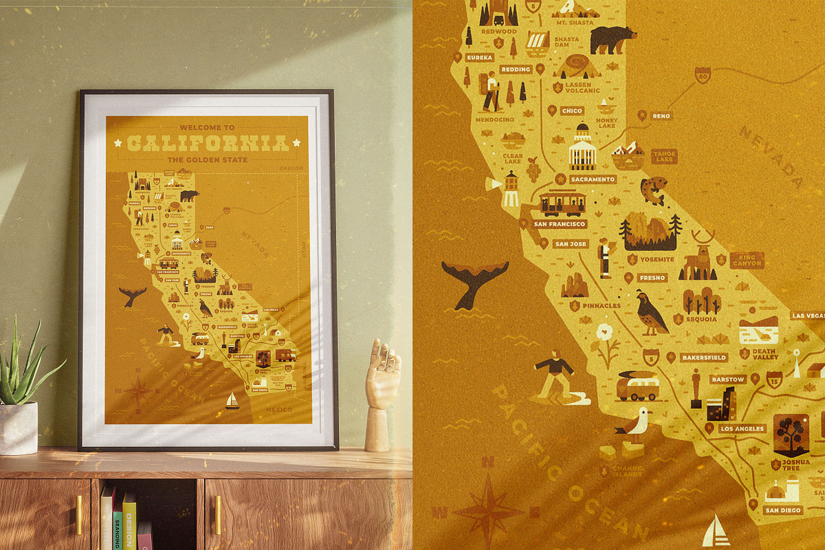 Vector Map of California, an Illustration by Red Monkey (Photo 5 of 7)