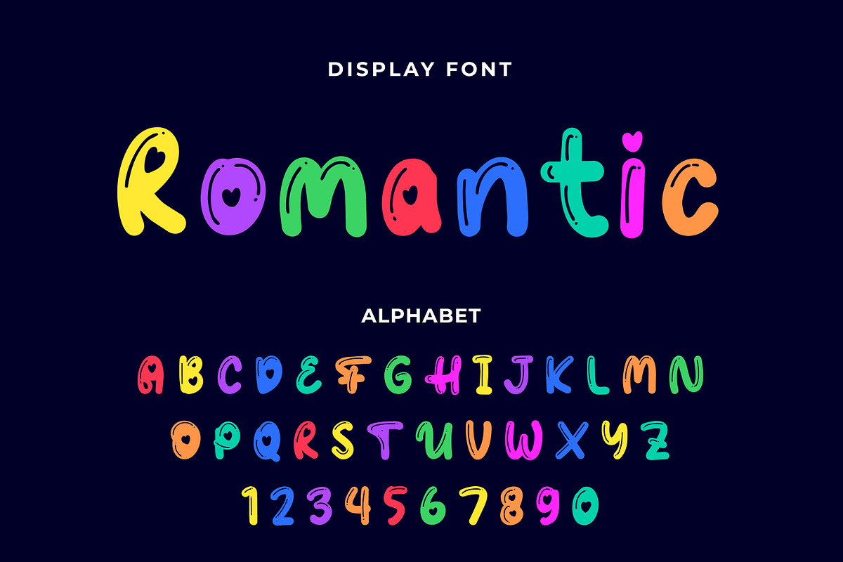 Colorful uppercase outline letters. | Creative Market