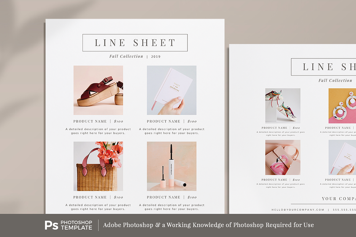 Line Sheet Template PHOTOSHOP, a Flyer Template by Digiluxe (Photo 3 of 4)