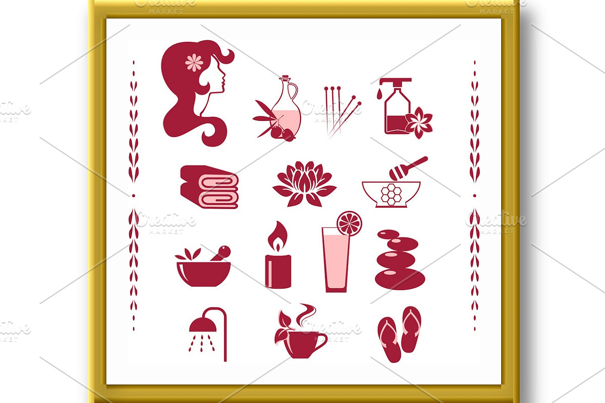 Vector spa icons set., an Object Graphic by RODINA (Photo 2 of 3)