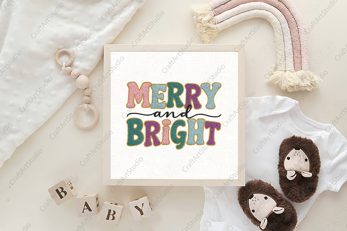 Glitter Christmas PNG Merry and Brig, an Illustration by CraftArtStudio (Photo 4 of 4)