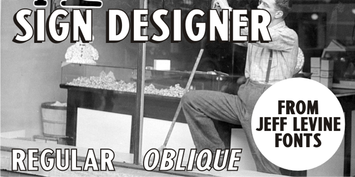 Sign Designer JNL, a Font by Jeff Levine Fonts