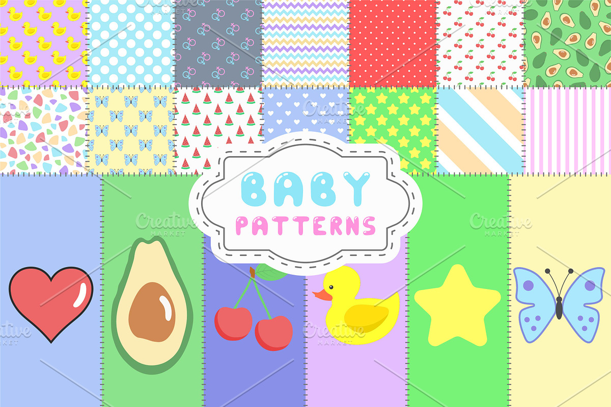 Color prints seamless cute patterns, a Pattern Graphic by ExpressShop (Photo 1 of 7)