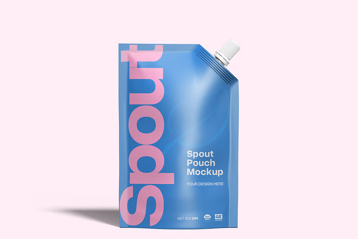 Spout Pouch Mockup 2 Views, a Packaging Mockup by graphicsauce
