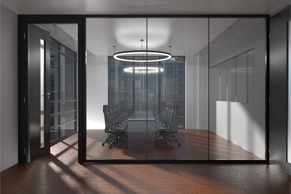 Office Glass Meeting Room Mockup, an Advertising Mockup by Permadi Creative (Photo 4 of 5)