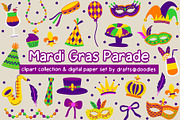 Mardi Gras Parade Graphics Set, a Pattern Graphic by Drafts n Doodles (Thumbnail 1 of 12)