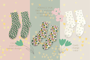 Retro Floral Patterns Set