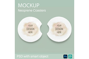 Car Coaster Mockup, a Cups & Container Mockup by MockupsBox