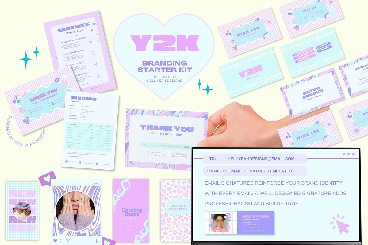 Y2K Branding Starter Kit Templates, a Branding & Logo Template by Hell Yeah Designs (Photo 2 of 20)