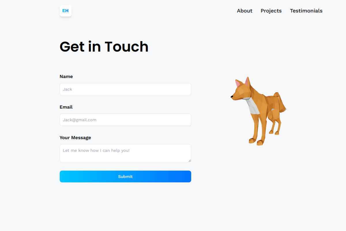 3D Portfolio Template Website, a React Template by WebMasteryStudio (Photo 4 of 7)