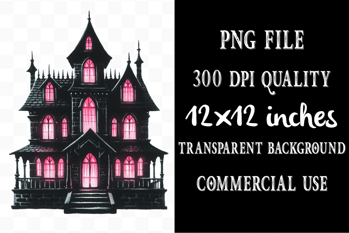Creepy Black and Pink Halloween PNG, an Illustration by Designking (Photo 4 of 4)