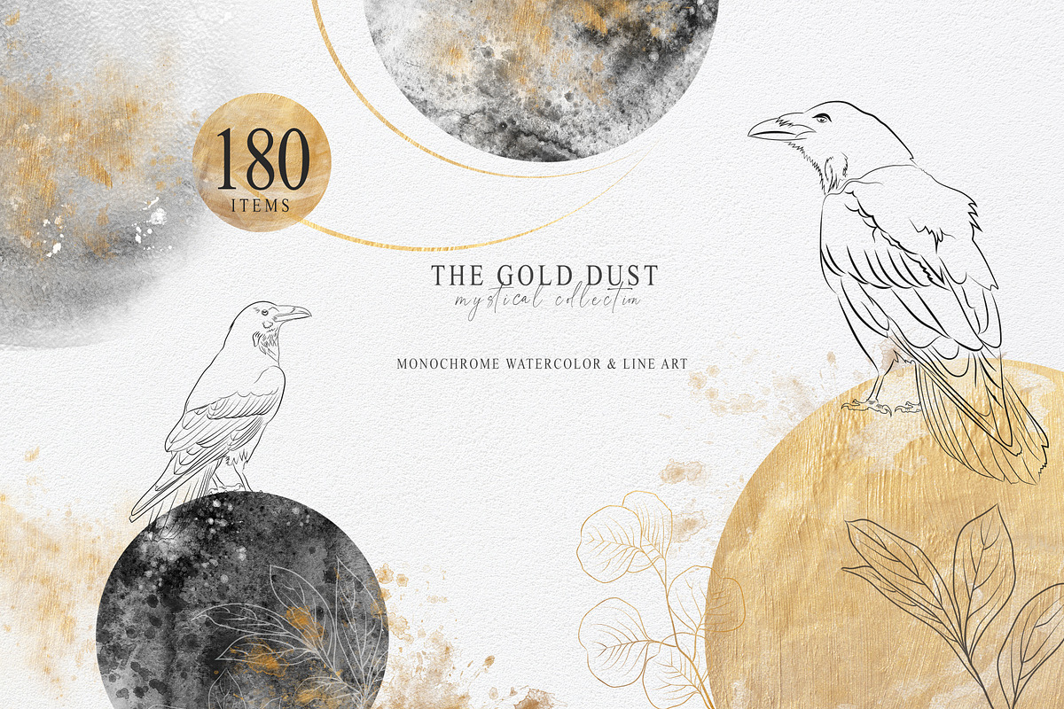 SALE! Watercolor moon collection, a Texture Illustration by Tiana Geo (Photo 1 of 13)