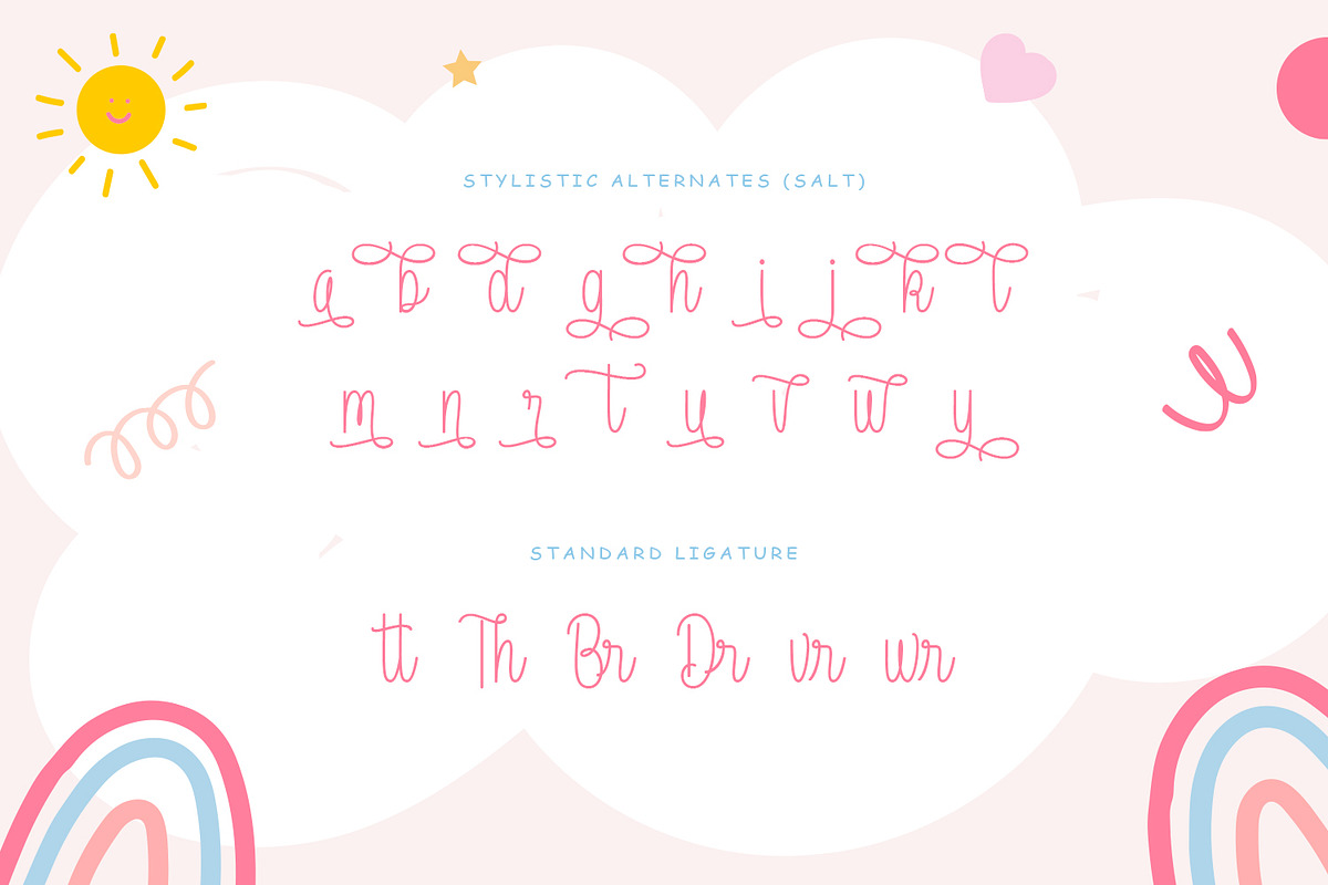 Brigotan | Cute Monoline Fonts, a Handwritten Font by Siwox Studios (Photo 6 of 7)