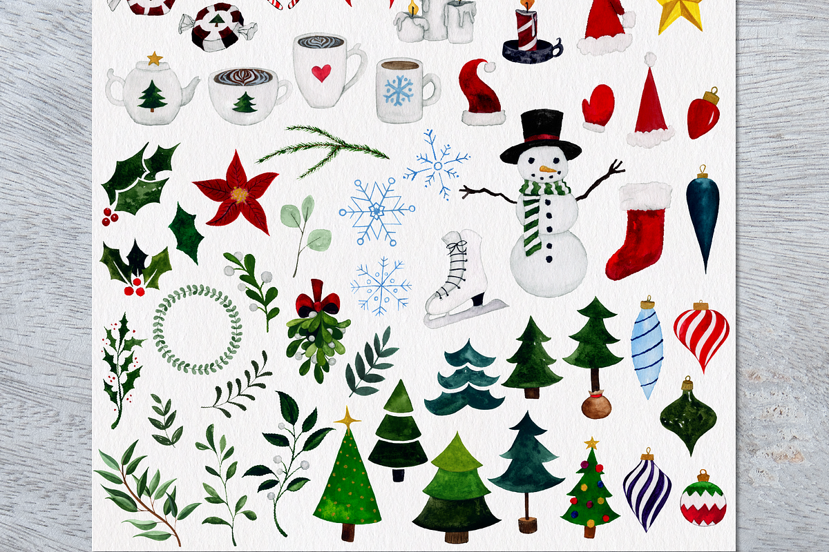 71 Holiday Watercolor Illustrations, an Illustration by Foxtail Pine Studio (Photo 2 of 5)