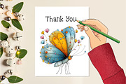 Whimsical Summer Butterfly Clipart, an Animal Illustration by Creative Art (Thumbnail 7 of 8)