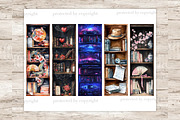Bookcase Bookmarks, an Object Illustration by GlamArtZhanna (Thumbnail 4 of 9)
