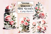 Vintage Romantic Rose Glasses PNGs, a Decorative Illustration by EdeniaArtStudio (Thumbnail 1 of 4)