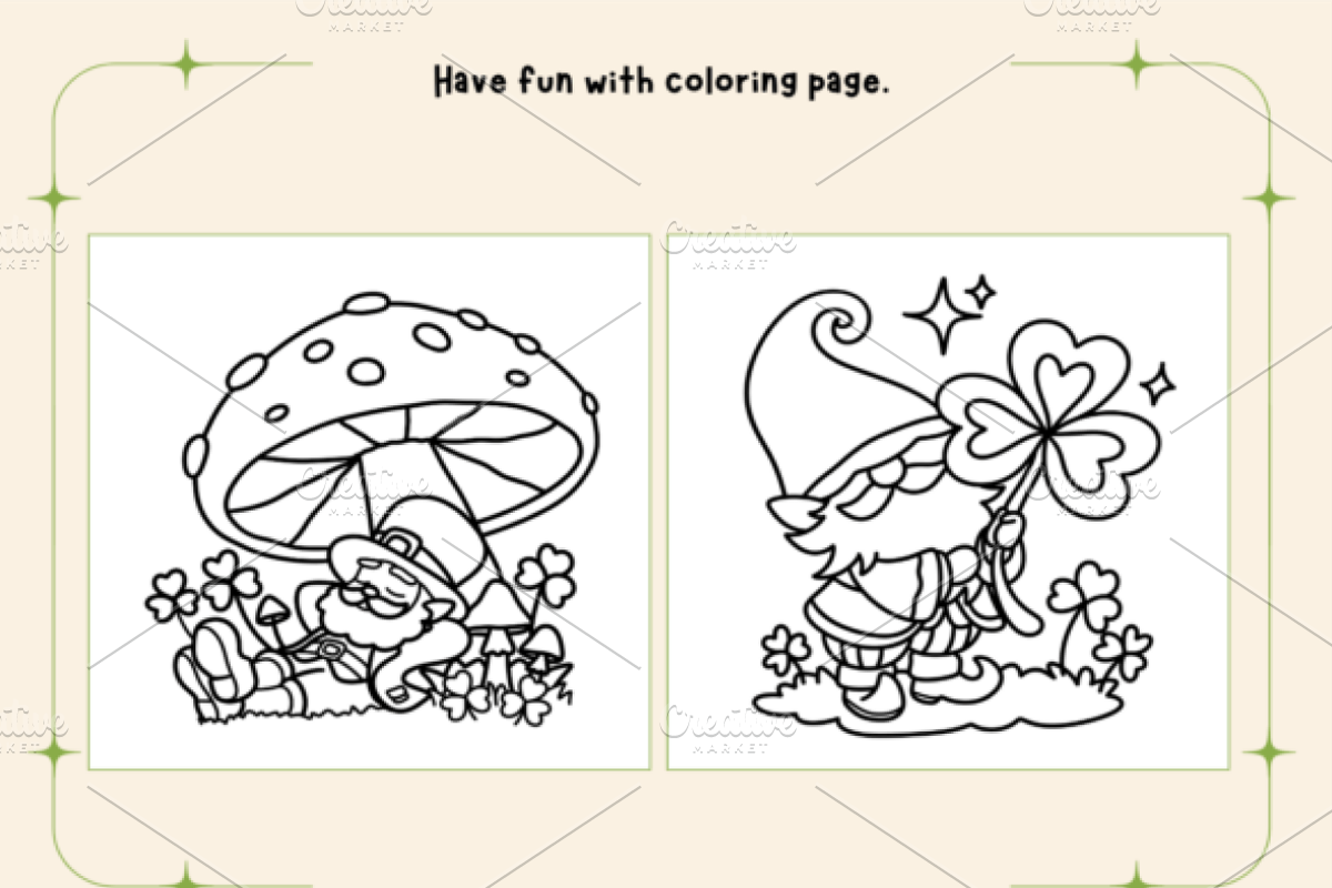 St.Patrick's Day Coloring Pages, a Seasonal Illustration by Design Station (Photo 3 of 5)