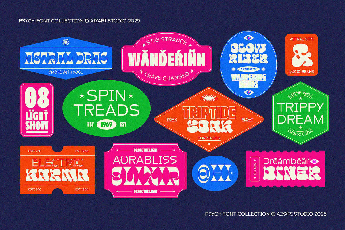Psych Font Collections, a Symbol Font by Aiyari (Photo 8 of 18)