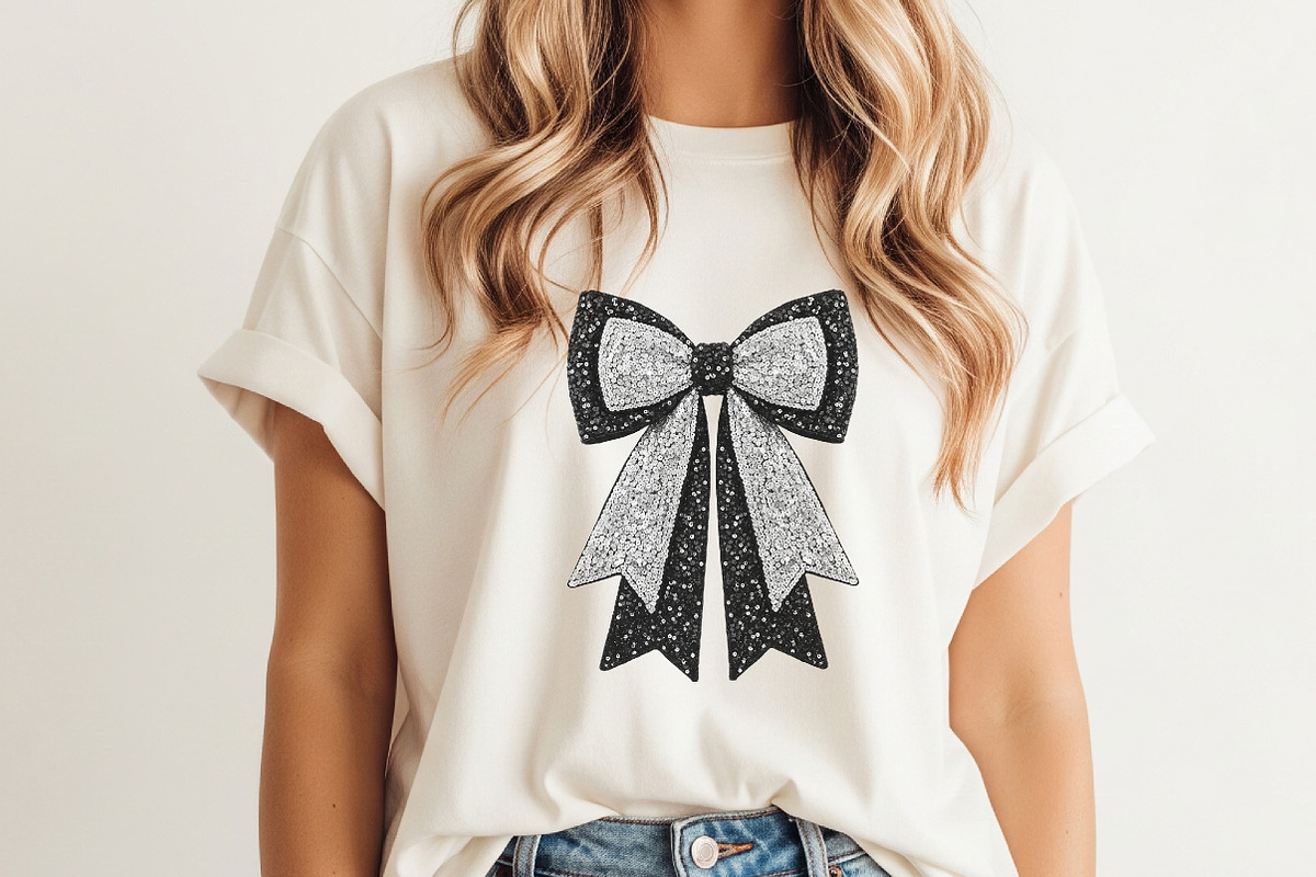 Coquette Black Sparkly Bow PNG File, an Illustration by Watercolor design (Photo 2 of 3)