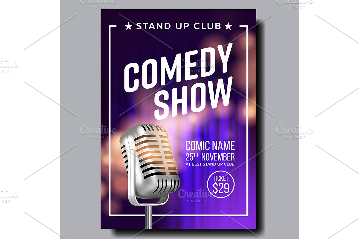 Poster Invitation To Comedy Show In, a Texture Graphic by pikepicture