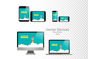Set realistic vector devices. Respon, a Books & Magazine Mockup by VIVAT Design Studio (Thumbnail 3 of 8)