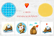Bear in Love - Clipart Set, an Animal Illustration by Mashamashastu (Thumbnail 4 of 8)