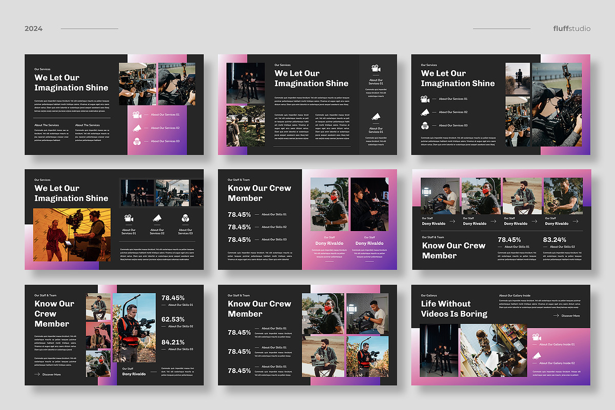Video & Film Google Slides Template, a Presentation Template by fluffstudio (Photo 3 of 4)