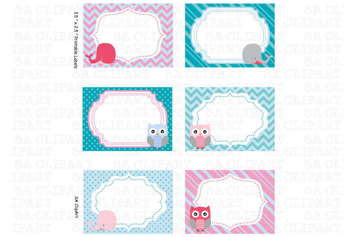 Printable labels Set, an Illustration by SA ClipArt