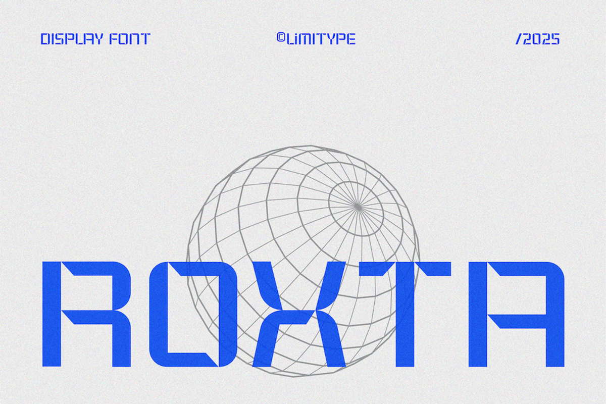 Roxta - Futuristic Font, a Sans Serif Font by limitype (Photo 1 of 10)