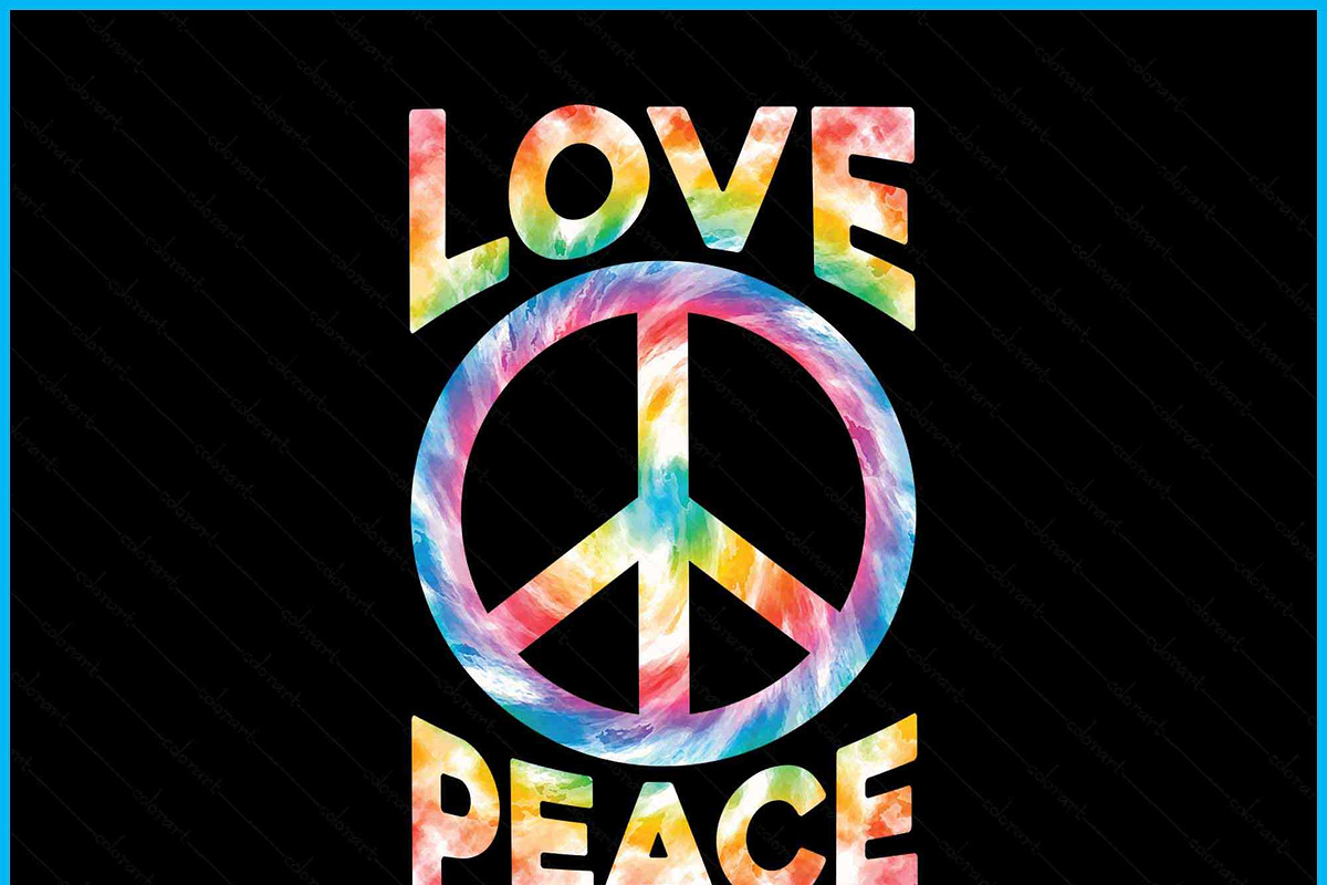 Love Peace Tie Dye Hippie SVG PNG, an Object Graphic by Creativeusart (Photo 2 of 4)