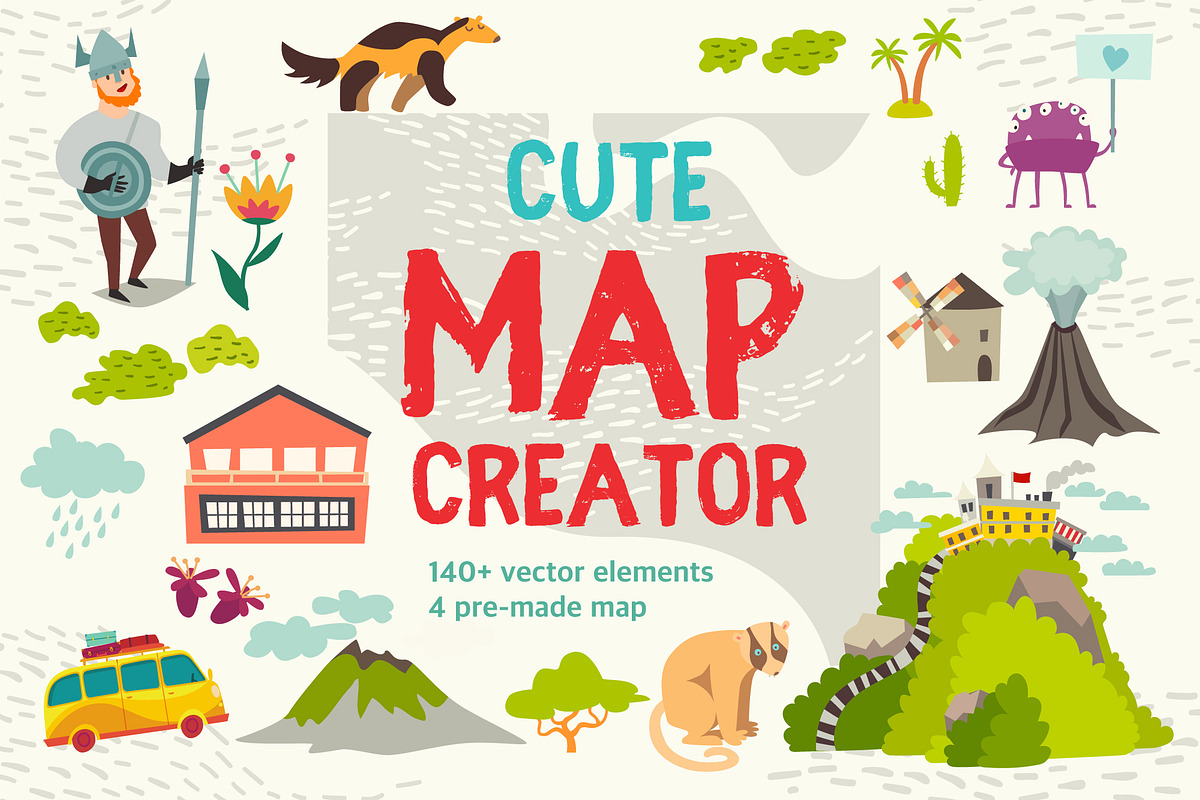 Cute MAP Creator NEW DIY, an Object Graphic by Rimma (Photo 1 of 8)